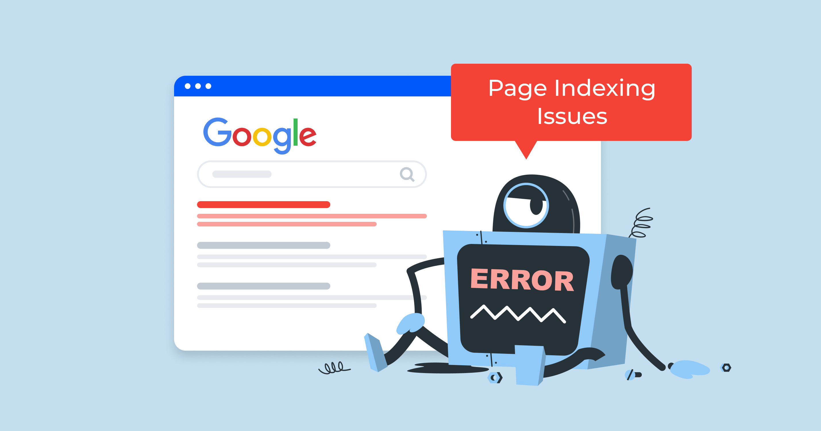 Google not indexing website — SEOGuy.Online guide showing common indexing causes and fixes including robots.txt, noindex tags, and Search Console errors